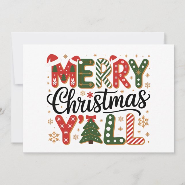 Cartão De Festividades Feliz Natal a todos Festas de Fim de Ano do Sul (Frente)
