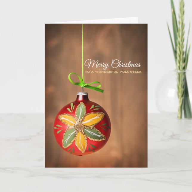 Cartão De Festividades Feliz Natal a um Voluntário Maravilhoso (Frente)