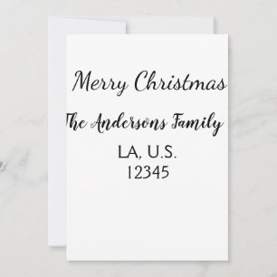 Cartão De Festividades Feliz Natal adicionar nome da família endereço nom