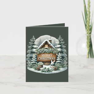 Cartão De Festividades Feliz Natal adicione mensagem Country home