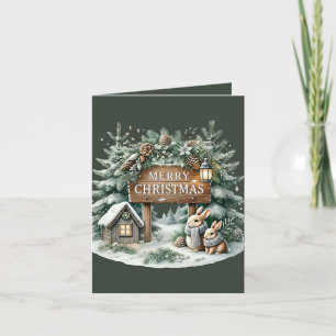 Cartão De Festividades Feliz Natal adicione mensagem Country home