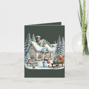 Cartão De Festividades Feliz Natal adicione mensagem Country home