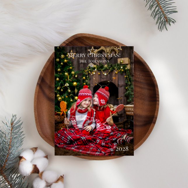 Cartão De Festividades Feliz Natal Adicione Sua Própria Foto Natal (Criador carregado)