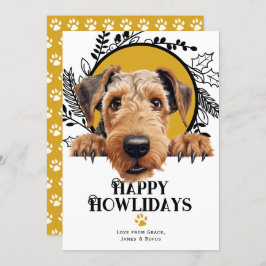 Cartão De Festividades Feliz Natal Airedale Terrier