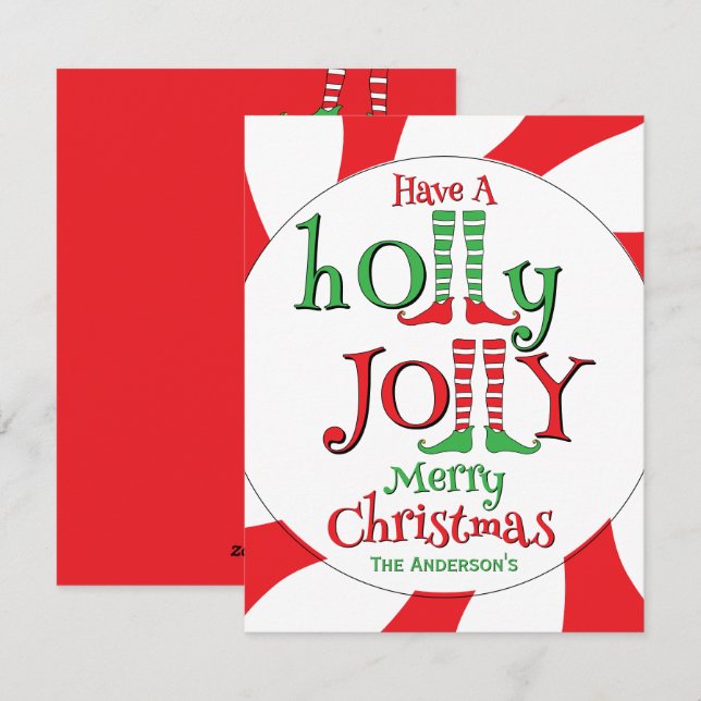 Cartão De Festividades Feliz Natal Alegre e Divertido! (Frente/Verso)