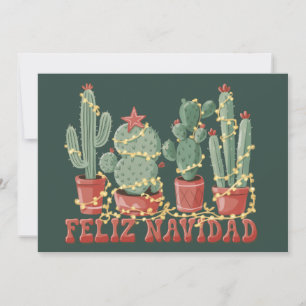 Cartão De Festividades Feliz Natal Amante de Cactus Natal Cavalo Planta 