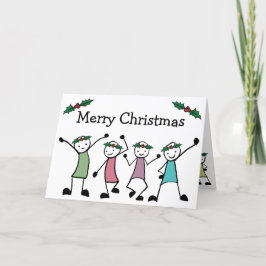 Cartão De Festividades Feliz Natal Amigos Palito