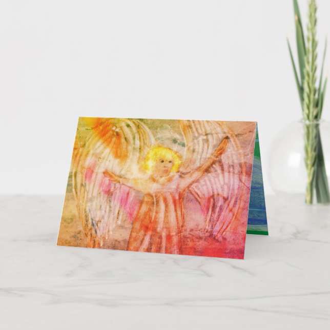 Cartão De Festividades Feliz Natal Angel Herald Rejoice (Frente)