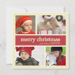 Cartão De Festividades Feliz Natal Antico e Vermelho 4 Fotografia Saudaç