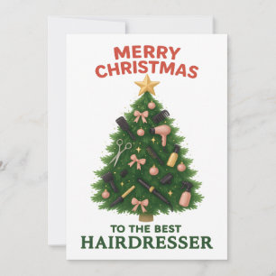 Cartão De Festividades Feliz Natal ao Melhor Cabeleireiro Natal