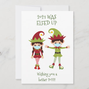 Cartão De Festividades Feliz Natal Apanhou A Máscara Engraçada 2021