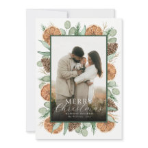 Feliz Natal Aquarela Laranja Seca Botânica