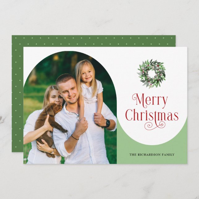 Cartão De Festividades Feliz Natal Archado Fotografia Moderna (Frente/Verso)