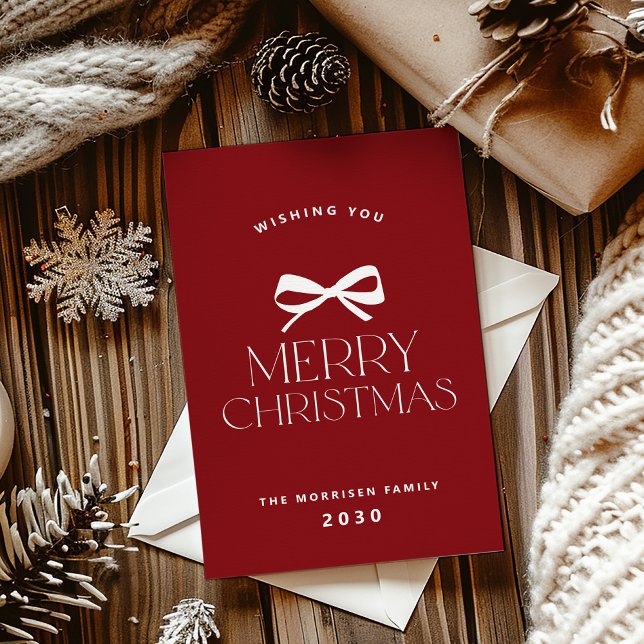 Cartão De Festividades Feliz Natal arco branco simples não fotográfico (Criador carregado)