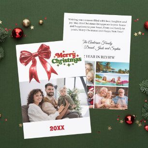 Cartão De Festividades Feliz Natal, arco vermelho ano de revisão