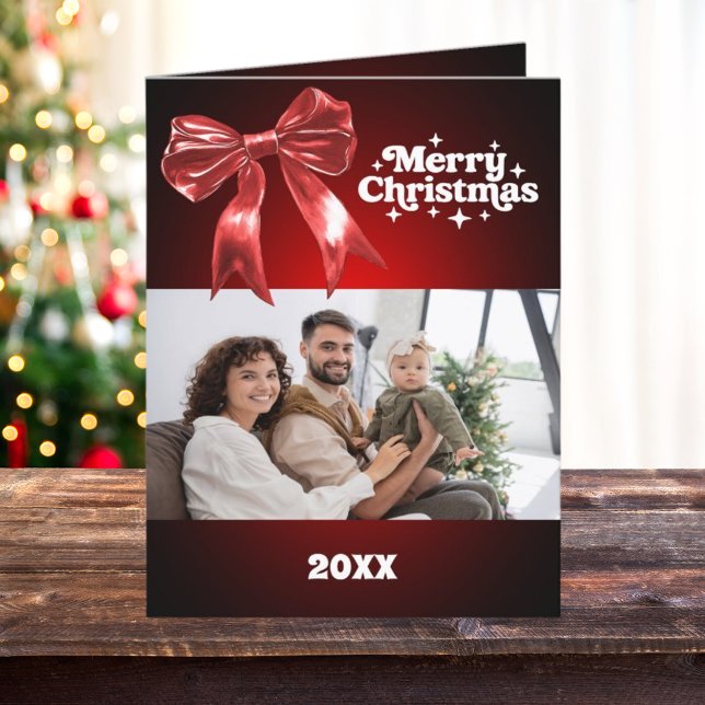 Cartão De Festividades Feliz Natal, arco vermelho ano de revisão (Criador carregado)