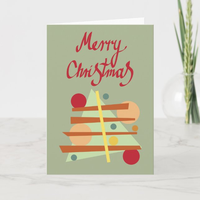 Cartão De Festividades Feliz Natal - Árvore de natal abstrato (Frente)