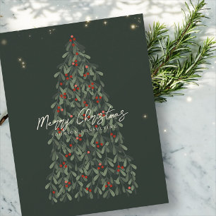Cartão De Festividades Feliz Natal Árvore de Natal Moderna e Elegante