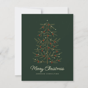 Cartão De Festividades Feliz Natal Árvore de Natal Moderna Simples