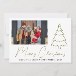Cartão De Festividades Feliz Natal Árvore de Natal simples família foto H