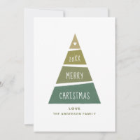 Feliz Natal. Árvore geométrica verde