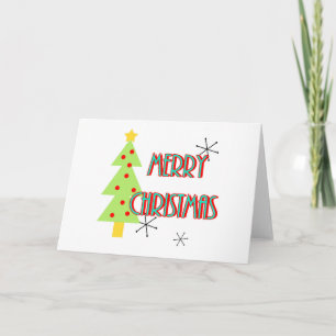 Cartão De Festividades feliz natal árvore modernista de meados do século