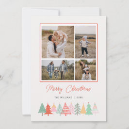 Cartão De Festividades Feliz Natal Árvores Cozy 4 Foto