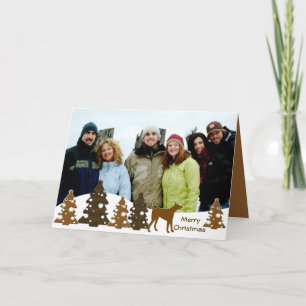 Cartão De Festividades Feliz Natal Árvores e Cachorro GreyHound