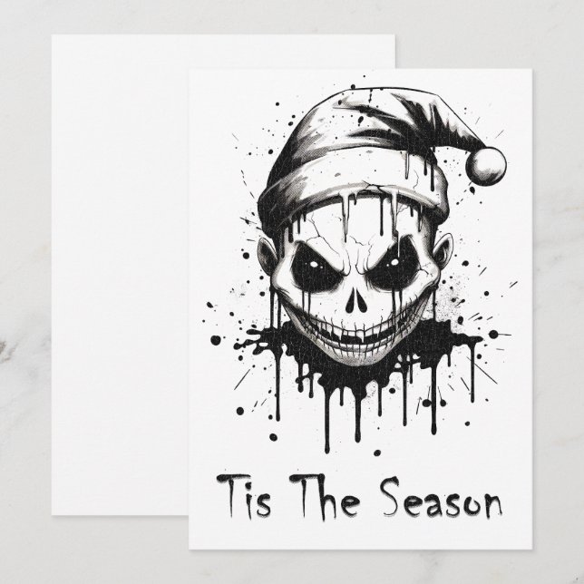 Cartão De Festividades Feliz Natal Assustador Horror Gótico (Frente/Verso)