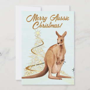 Cartão De Festividades Feliz Natal Australiano Canguru