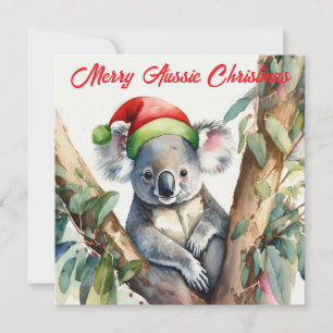 Cartão De Festividades Feliz Natal Australiano Coala