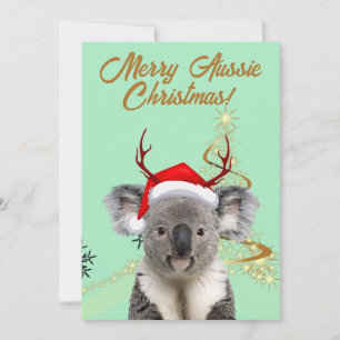 Cartão De Festividades Feliz Natal Australiano Urso Koala