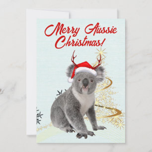 Cartão De Festividades Feliz Natal Australiano Urso Koala