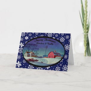 Cartão De Festividades Feliz Natal Avô e Família