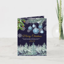 Feliz Natal azul marinho rústico tradicional