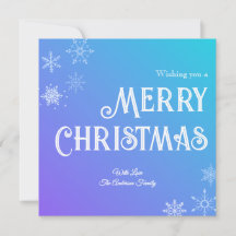 Feliz Natal Azul Roxo Moderno Floco de Neve