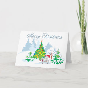 Cartão De Festividades Feliz Natal, Bebê Goat