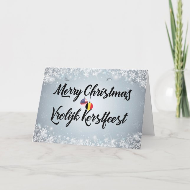 Cartão De Festividades Feliz Natal Bilíngue Belga American Card (Frente)