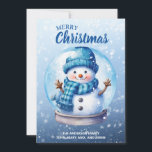 Cartão De Festividades Feliz Natal Blue Snowman<br><div class="desc">"Feliz Natal" - cartão de saudação de Natal personalizável com um bonitinho dentro de neve em um fundo azul macio. Personalize com seu nome de família e qualquer outro texto escolhido. Entre em contato comigo para obter assistência com suas personalizações ou para solicitar outros produtos Zazzle correspondentes ou coordenadores.</div>