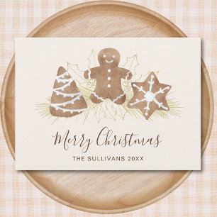 Cartão De Festividades Feliz Natal Bolo de Gengibre