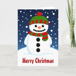 Cartão De Festividades Feliz Natal Boneco de Neve