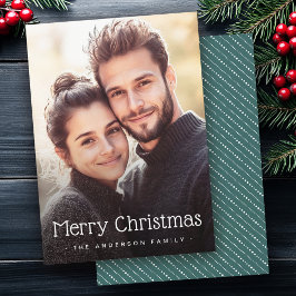 Cartão De Festividades Feliz Natal, bonitinho, listras verdes