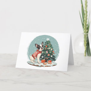 Cartão De Festividades Feliz Natal Boston Terrier Dog