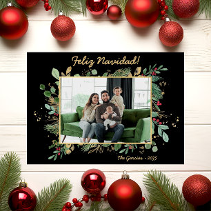 Cartão De Festividades Feliz Natal Botânica Moderna Foto Feliz Navidad