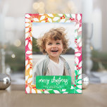 Cartão De Festividades Feliz Natal Botânico Tie Dye - Foto<br><div class="desc">Adicione uma foto da família a este corante brilhante e alegre, botânico não tradicional. Isto pode ser usado para qualquer saudação de Natal - feriados felizes, saudações de época e muito mais. A frente inclui uma foto com uma fonte de script de tendência. O verso inclui um padrão botânico moderno...</div>