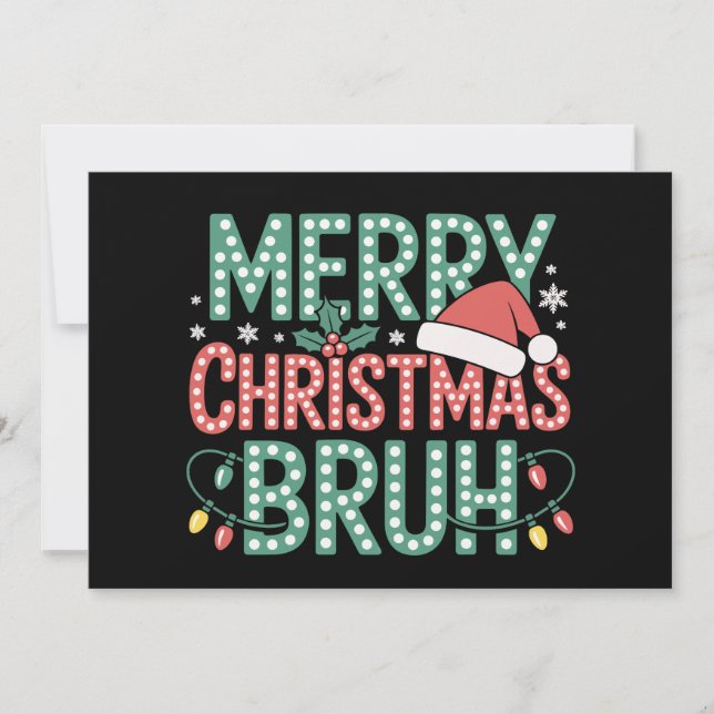 Cartão De Festividades Feliz Natal Bruh Papais noeis Natal Família Holida (Frente)