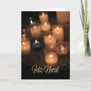 Cartão De Festividades Feliz Natal Burning candelas natal