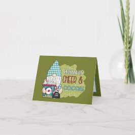 Cartão De Festividades Feliz Natal, Cacau Gnomo.