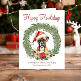 Cartão De Festividades Feliz Natal Cachorrinho Boxer Fofo
