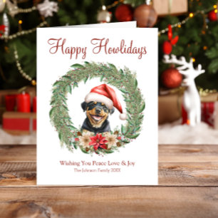 Cartão De Festividades Feliz Natal Cachorrinho Rottweiler Fofo
